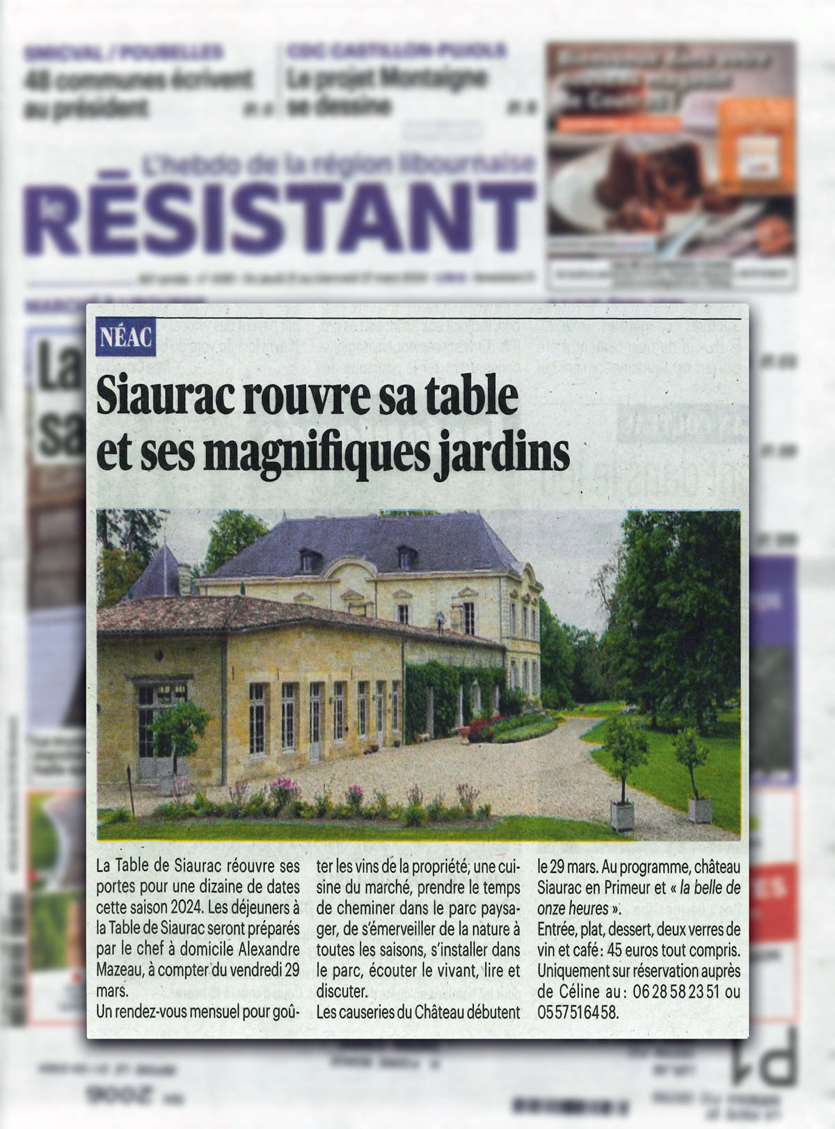 Siaurac rouvre sa table et ses magnifiques jardins - Le Résistant - l'article