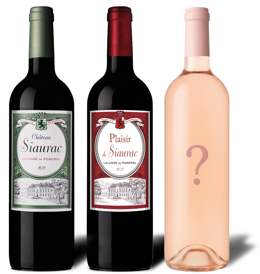 Gamme Château Siaurac - Plaisir de Siaurac - Rosé de Siaurac - Lalande de Pomerol - Grand Vin de Bordeaux - à Néac